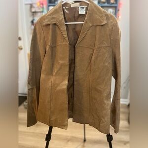 Vintage Y2K Faded Glory Women’s Genuine Leather Jacket Size L Hippie Western